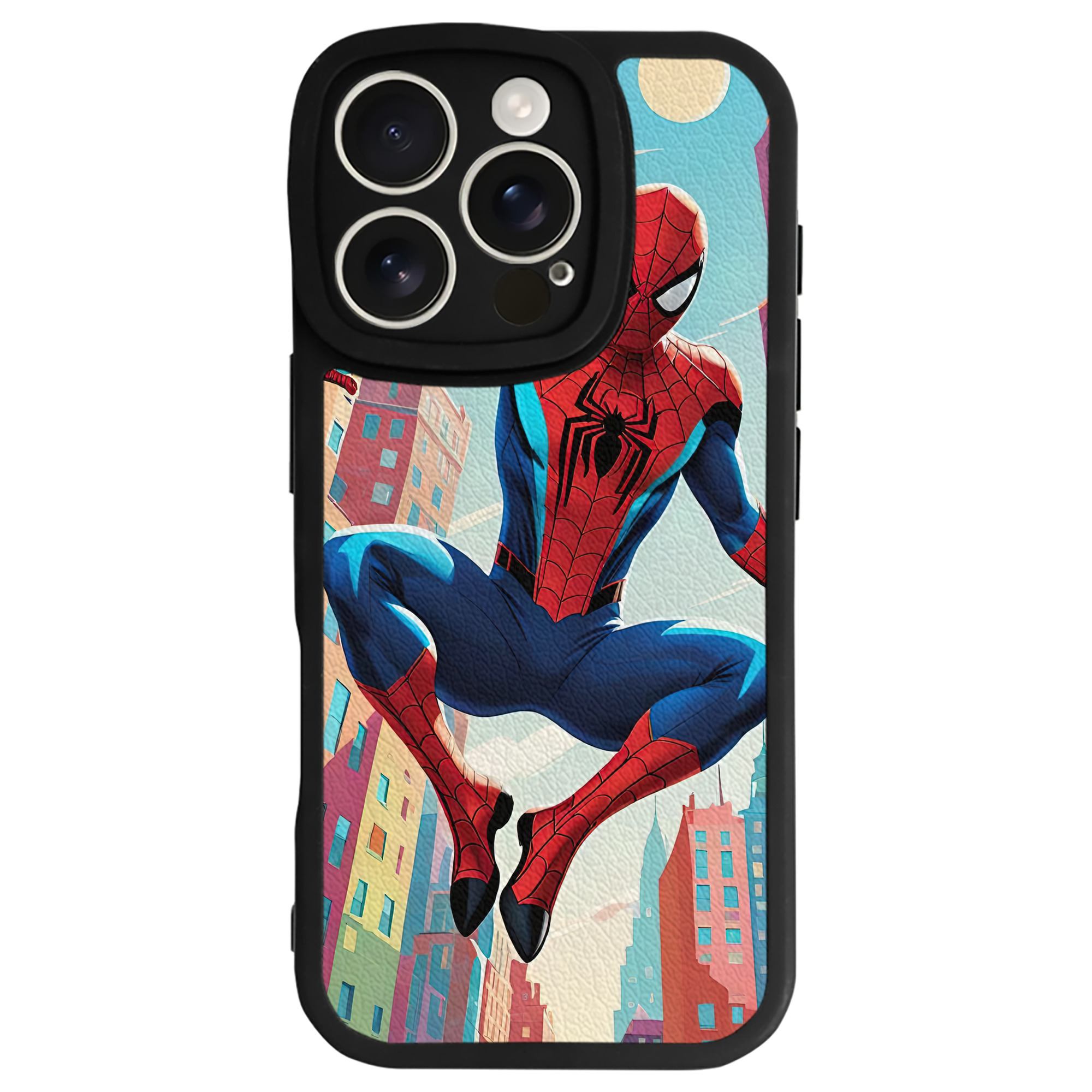 Spider Man スパイダーマン 【iPhone 16シリーズ対応】シリコンスマホケース（レザー調） 材質：シリコン